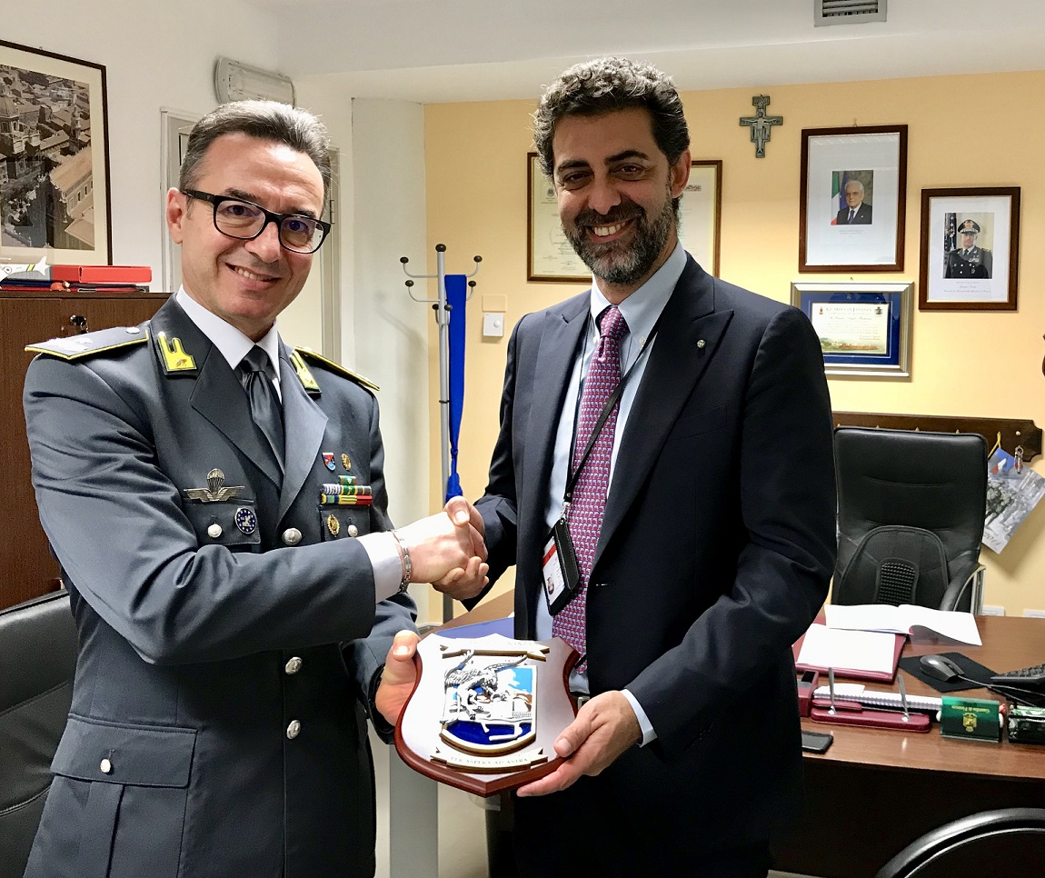 L'AD Nico Torrisi in visita ufficiale dal nuovo Comandante Provinciale della Gdf, Generale Quintavalle Cecere